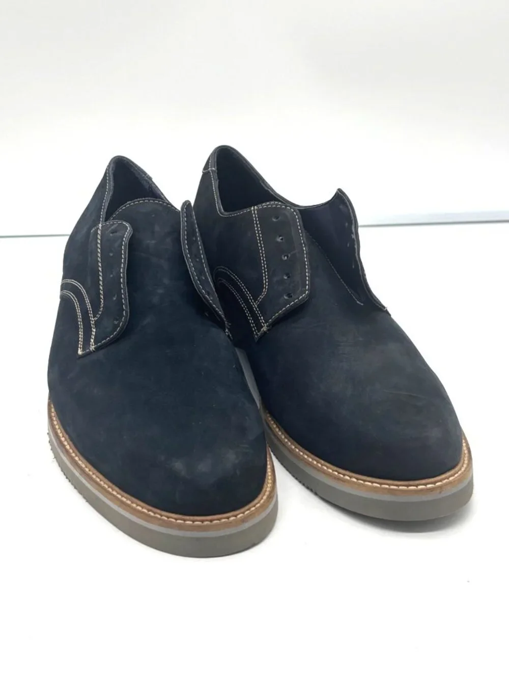 14th & Union Men’s Suede Casual Oxfords, Navy, Size 11